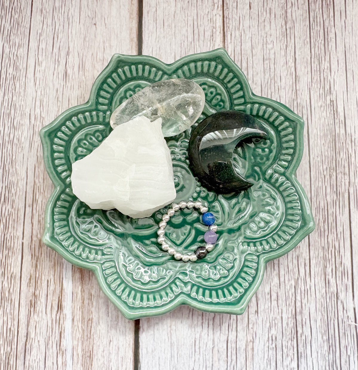 Sterling Silver Inner Calm Crystal Ring for the change | Balance, Grounding and Resilience Gifts