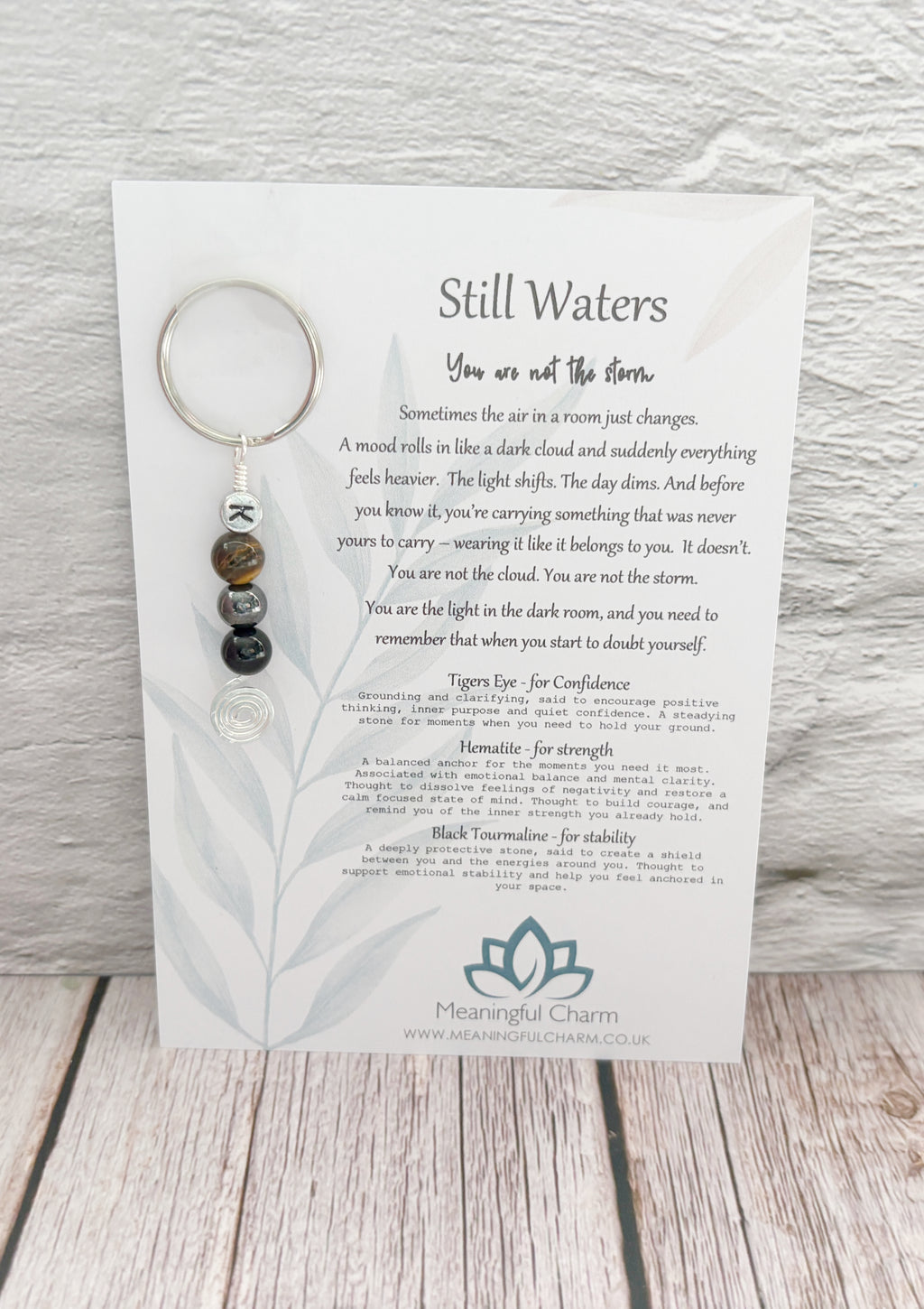 Still Waters Keychain | Deflect Crystal Emotional Gifts | Strength Within