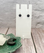 Black Tourmaline Crystal Earrings | Silver Gemstone Dangle Drop