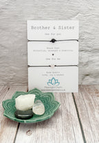Brother and Sister Matching Crystal Cord Bracelet Set | Sibling Gift