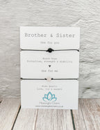 Brother and Sister Matching Crystal Cord Bracelet Set | Sibling Gift