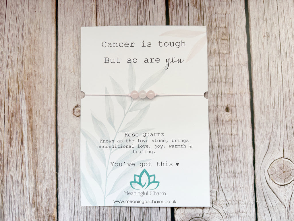 Hold On | Rose Quartz Support Bracelet | Cancer, Chemo & Surgery Gift | Strength Within