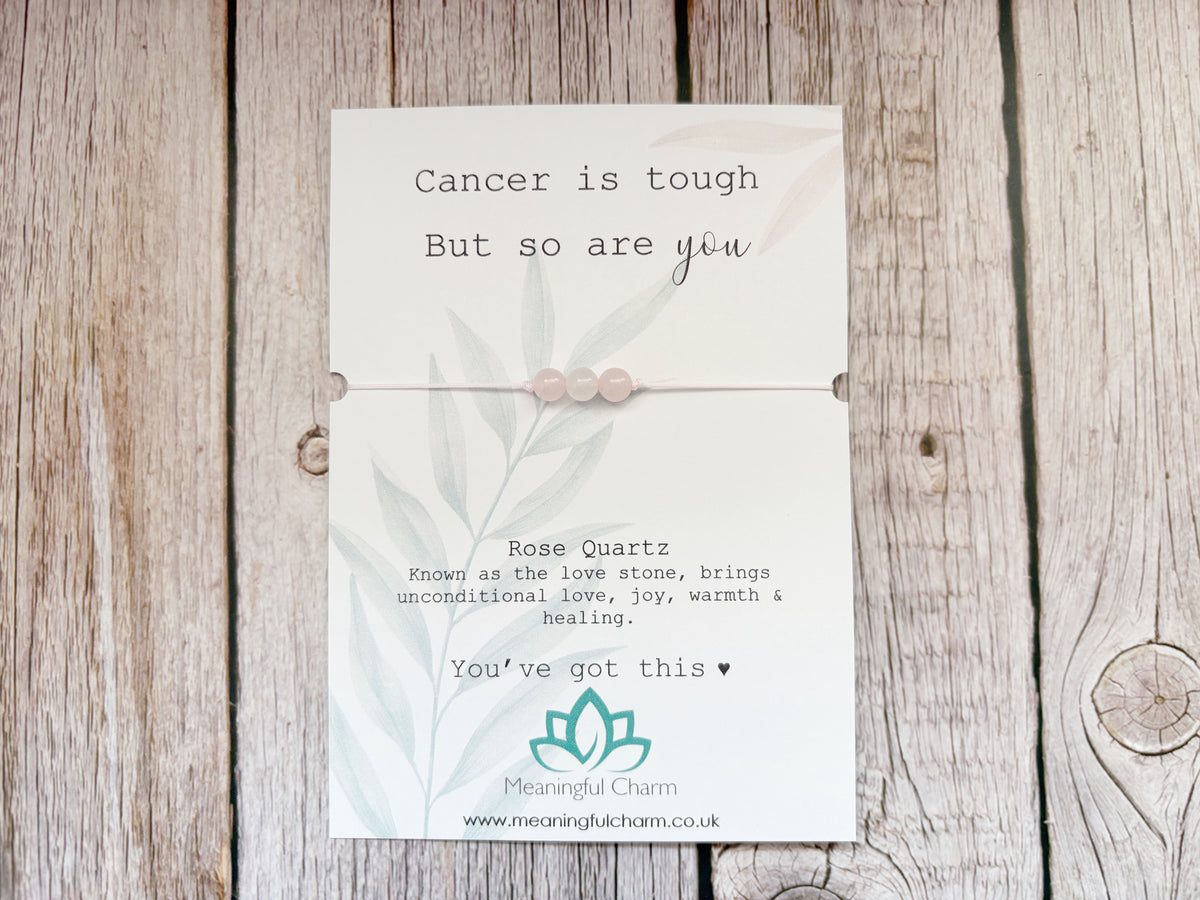Hold On | Rose Quartz Support Bracelet | Cancer, Chemo & Surgery Gift | Strength Within