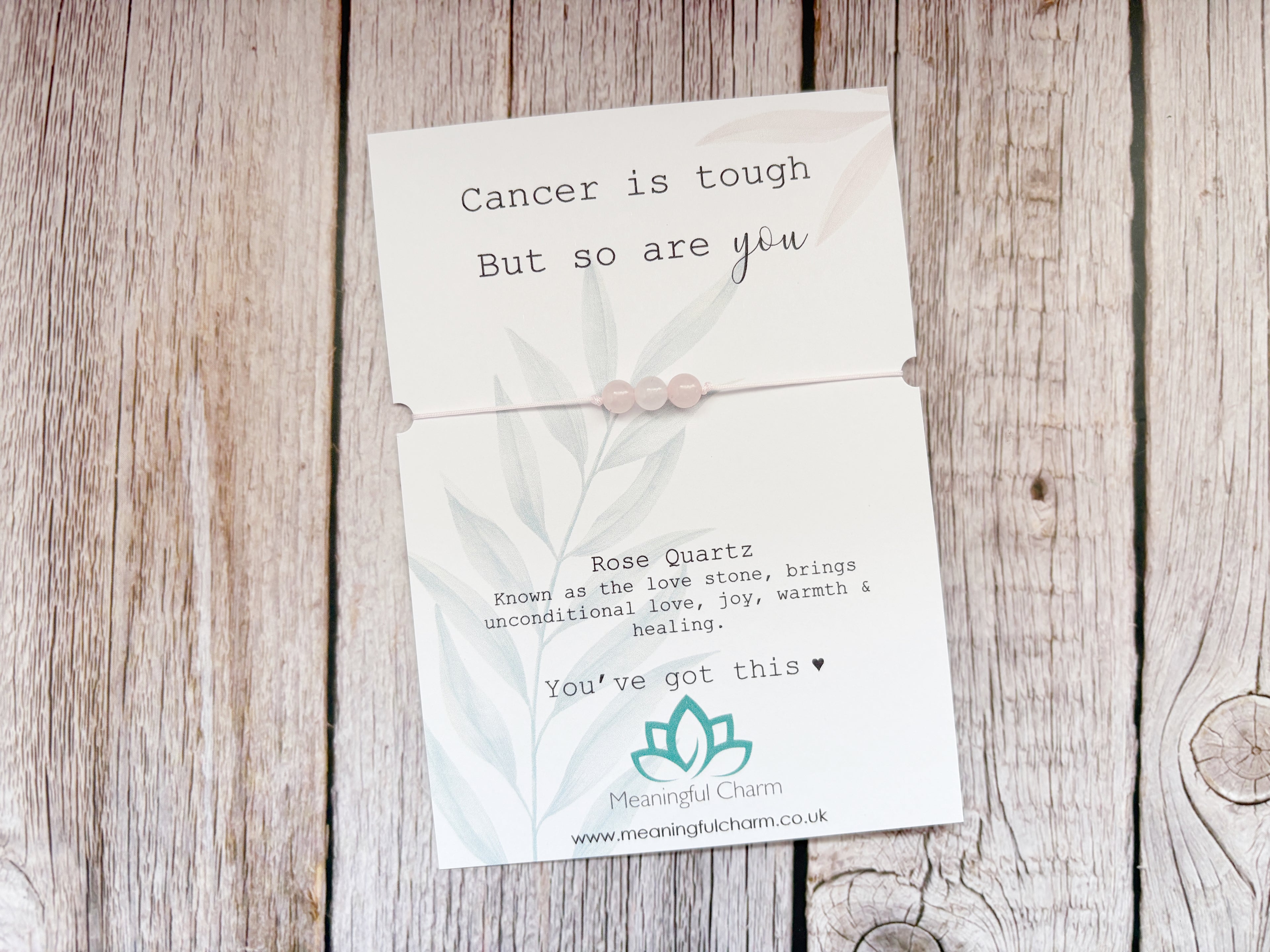 Hold On | Rose Quartz Support Bracelet | Cancer, Chemo & Surgery Gift | Strength Within