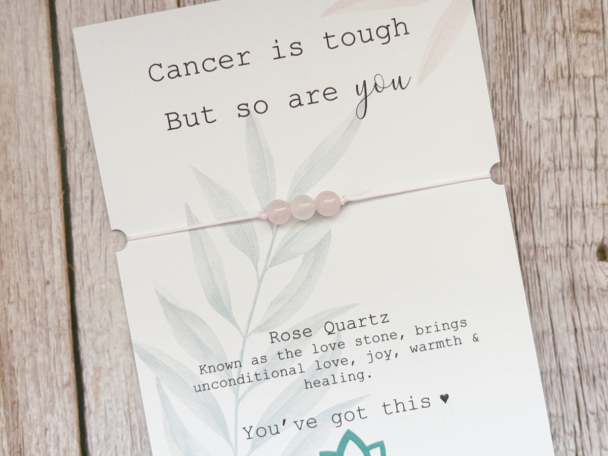 Hold On | Rose Quartz Support Bracelet | Cancer, Chemo & Surgery Gift | Strength Within