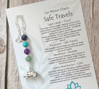Safe Travels Tractor Mirror Charm | Crystal Rear View Charm Gift