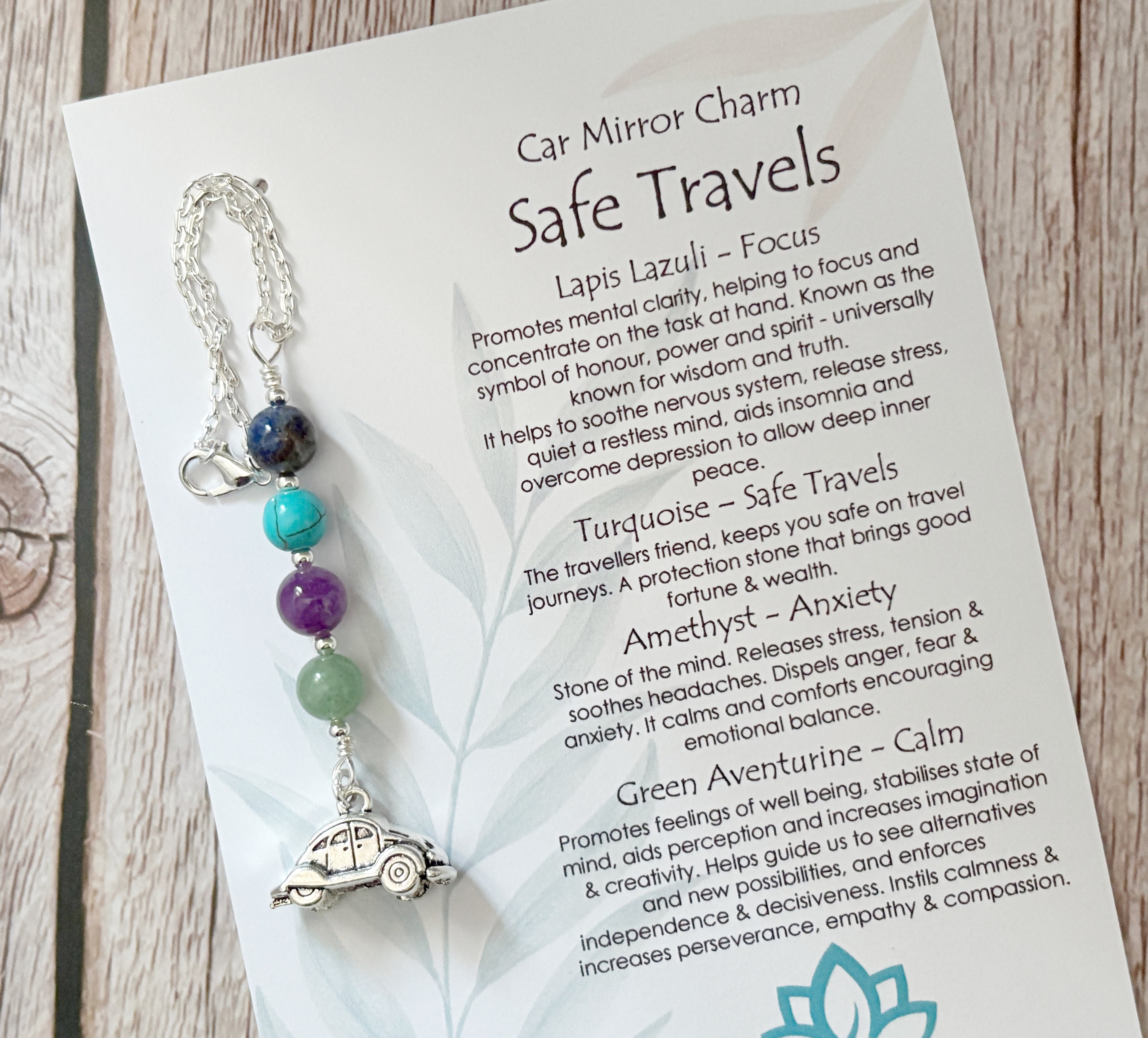 Safe Travels Tractor Mirror Charm | Crystal Rear View Charm Gift