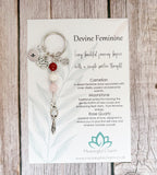 Personalised Devine Feminine Charm Keyring for Expecting Mothers and new mum gifts