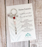 Personalised Devine Feminine Charm Keyring for Expecting Mothers and new mum gifts