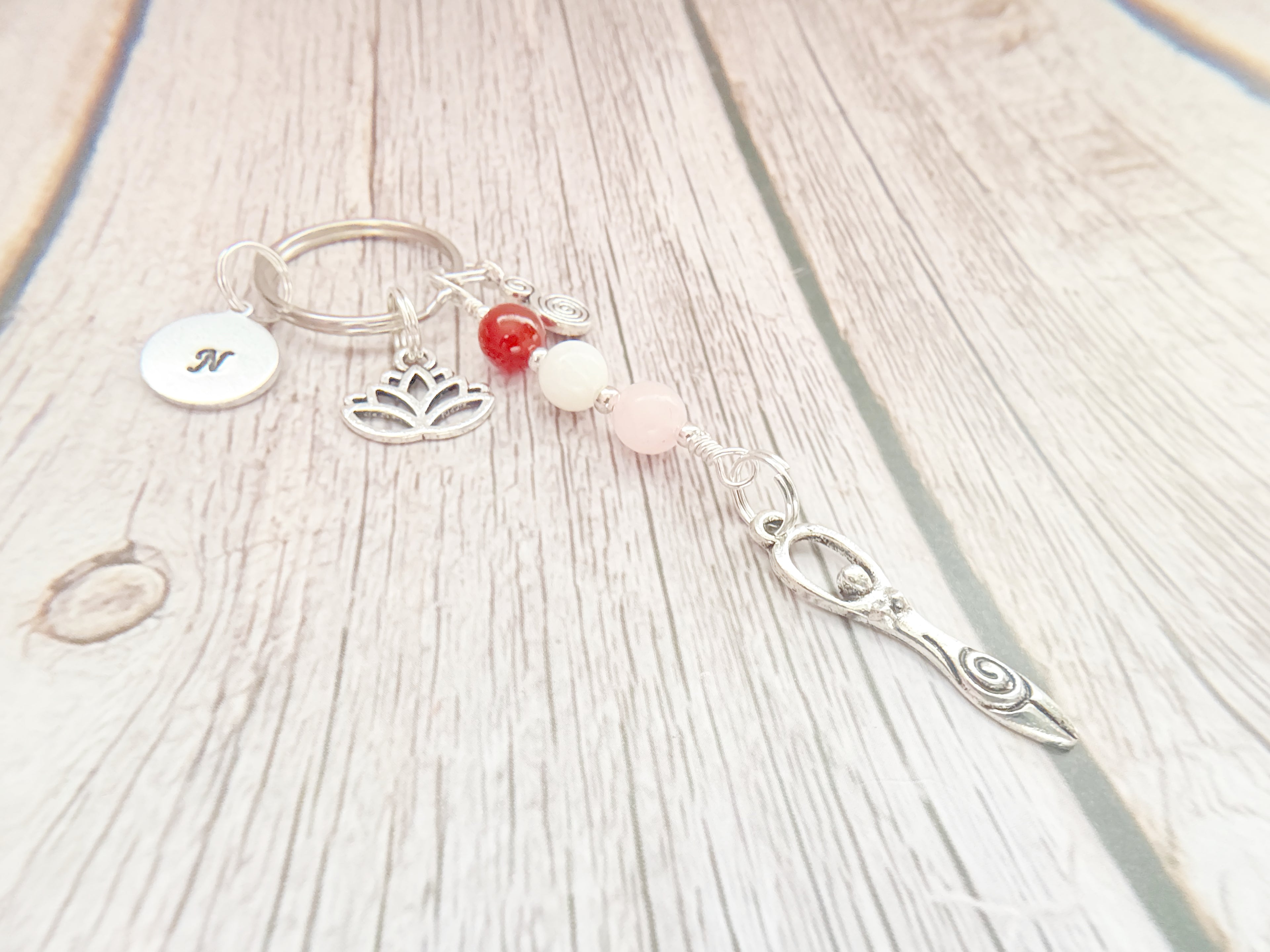 Personalised Devine Feminine Charm Keyring for Expecting Mothers and new mum gifts