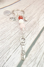 Personalised Devine Feminine Charm Keyring for Expecting Mothers and new mum gifts