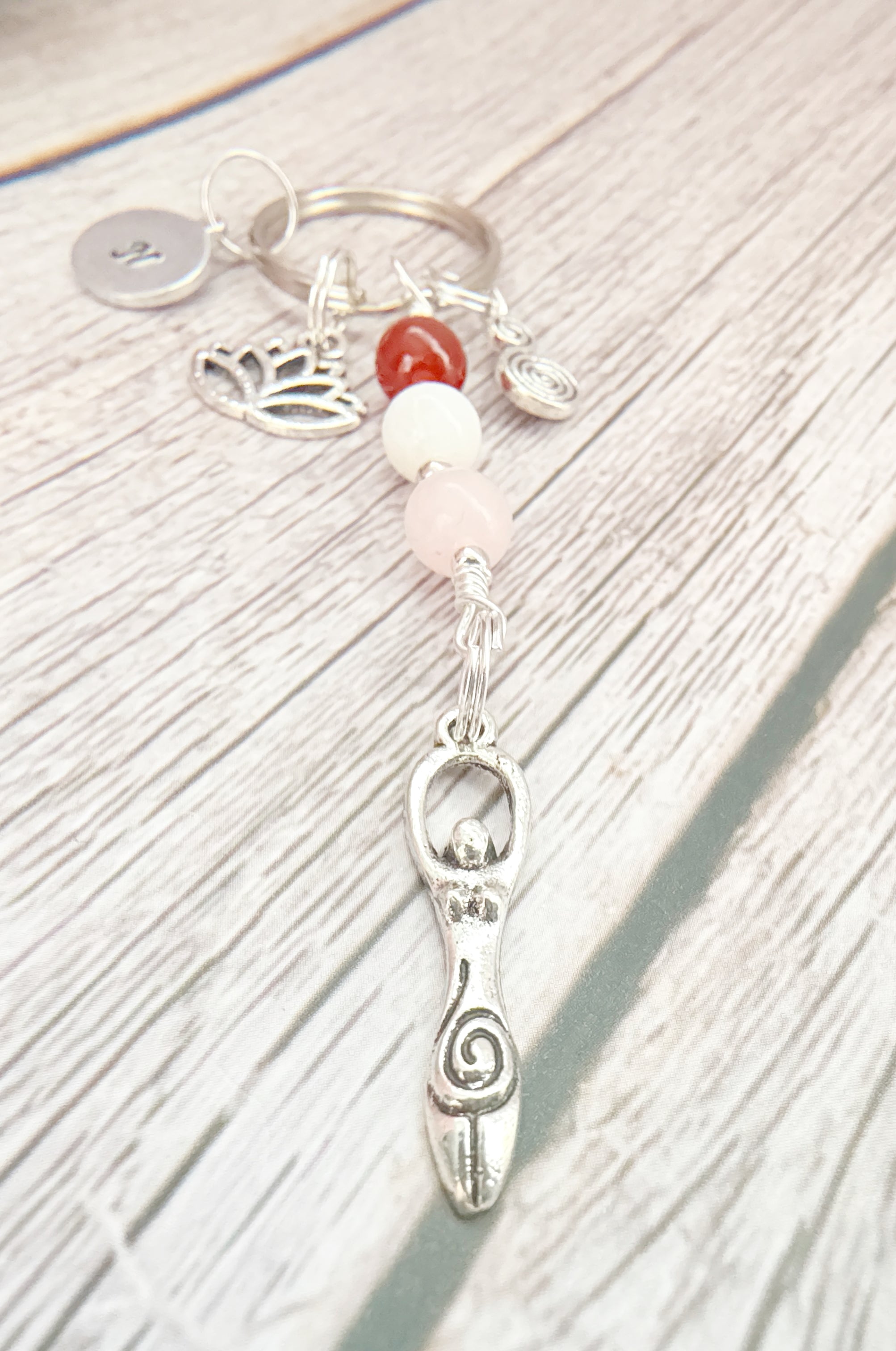 Personalised Devine Feminine Charm Keyring for Expecting Mothers and new mum gifts