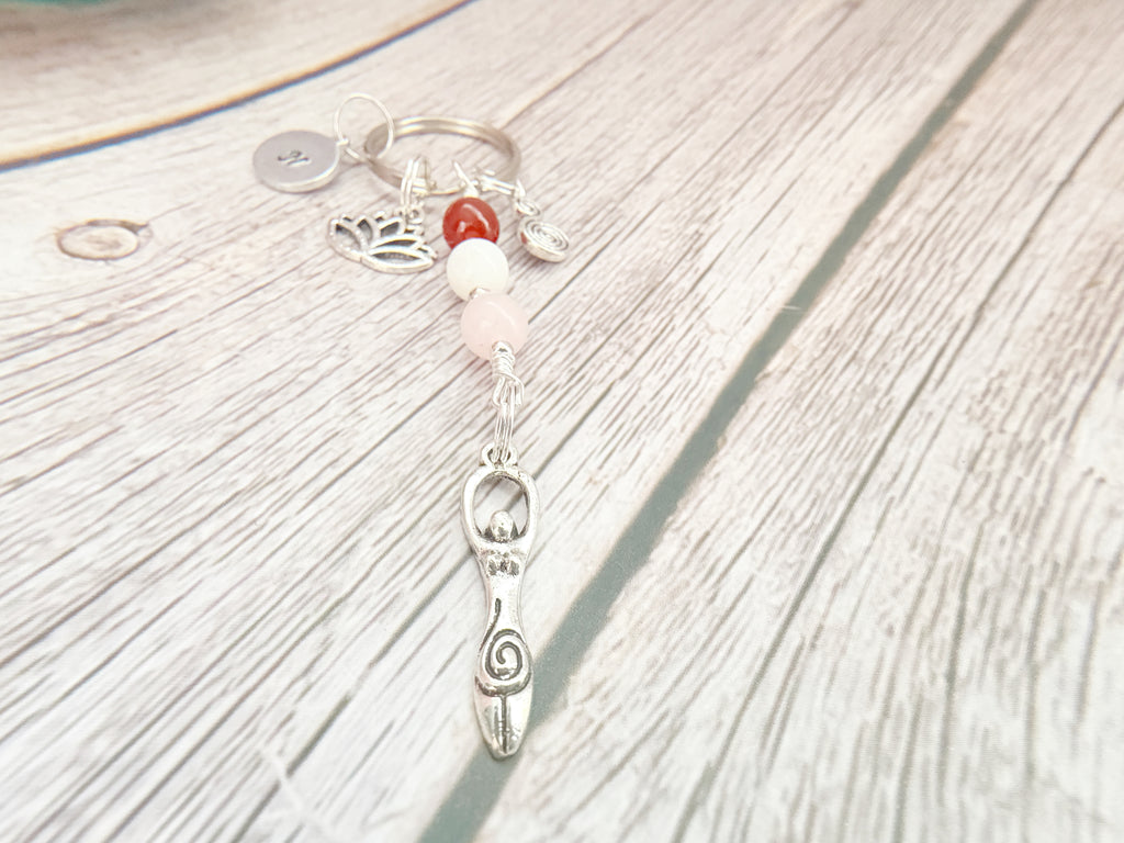 Personalised Devine Feminine Charm Keyring for Expecting Mothers and new mum gifts