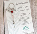 Personalised Devine Feminine Charm Keyring for Expecting Mothers and new mum gifts