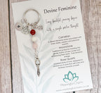 Personalised Devine Feminine Charm Keyring for Expecting Mothers and new mum gifts