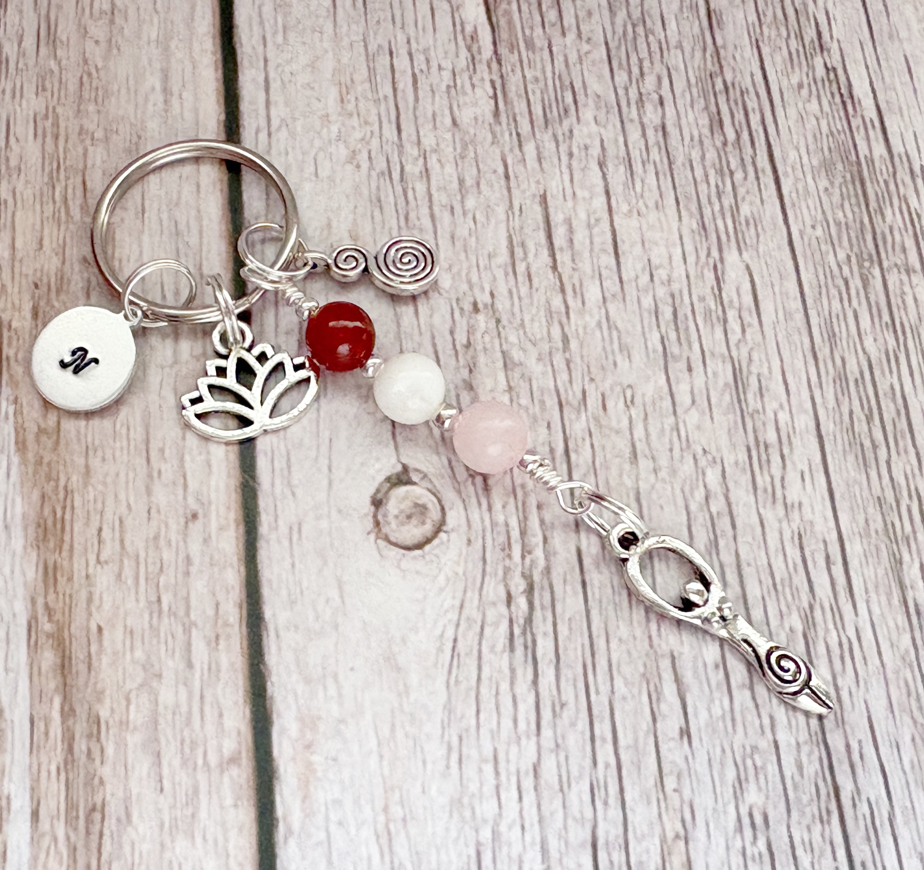 Personalised Devine Feminine Charm Keyring for Expecting Mothers and new mum gifts