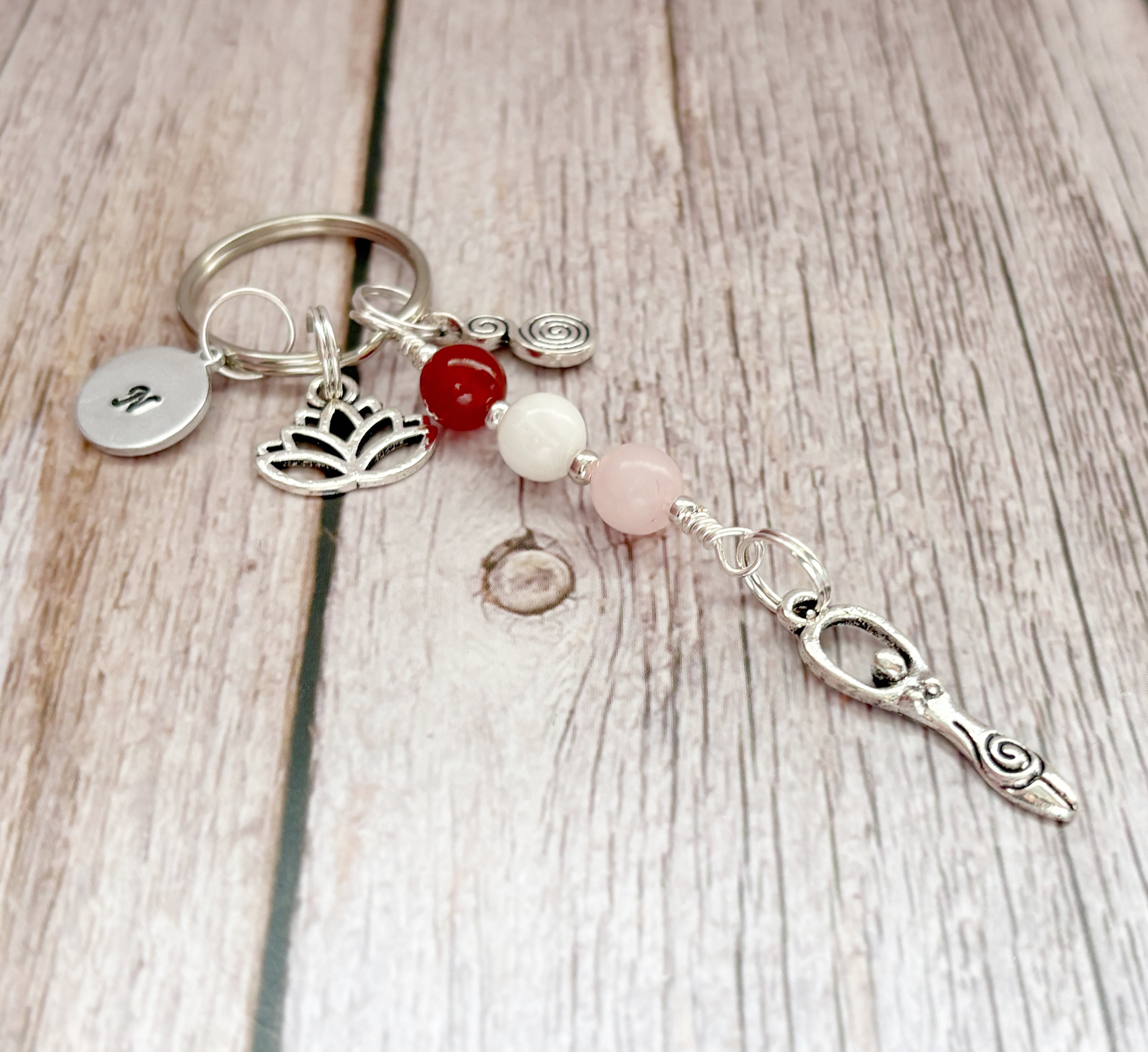 Personalised Devine Feminine Charm Keyring for Expecting Mothers and new mum gifts