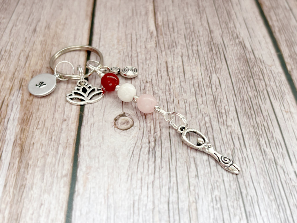 Personalised Devine Feminine Charm Keyring for Expecting Mothers and new mum gifts
