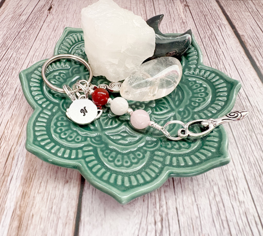 Personalised Devine Feminine Charm Keyring for Expecting Mothers and new mum gifts