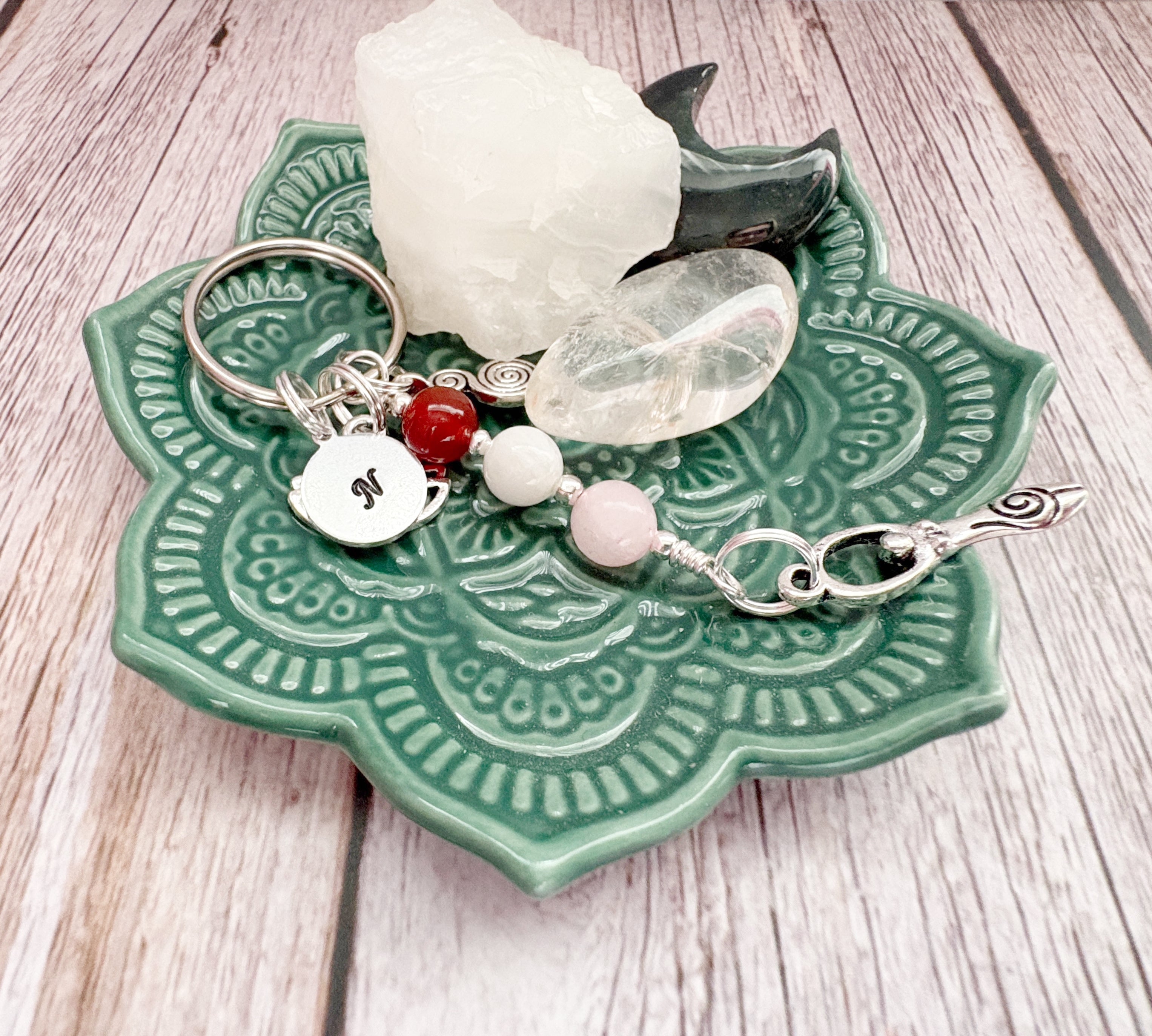 Personalised Devine Feminine Charm Keyring for Expecting Mothers and new mum gifts