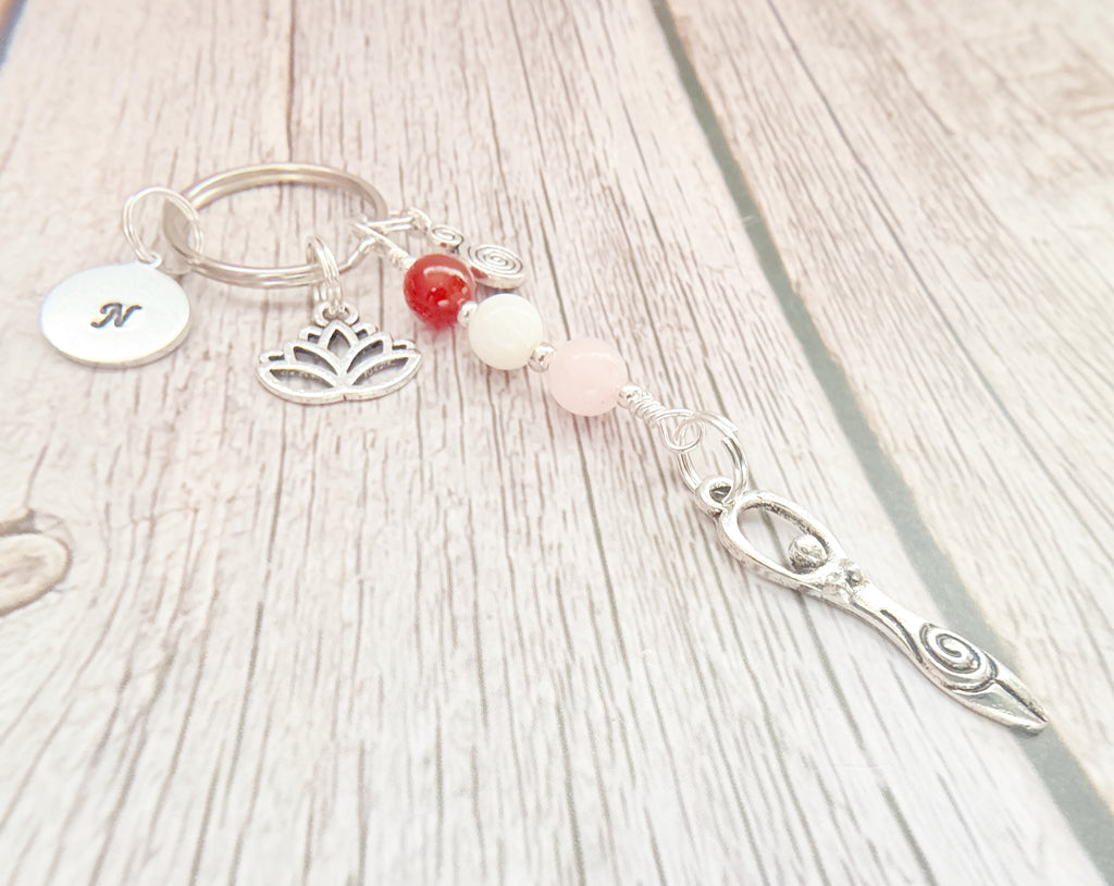 Personalised Devine Feminine Charm Keyring for Expecting Mothers and new mum gifts