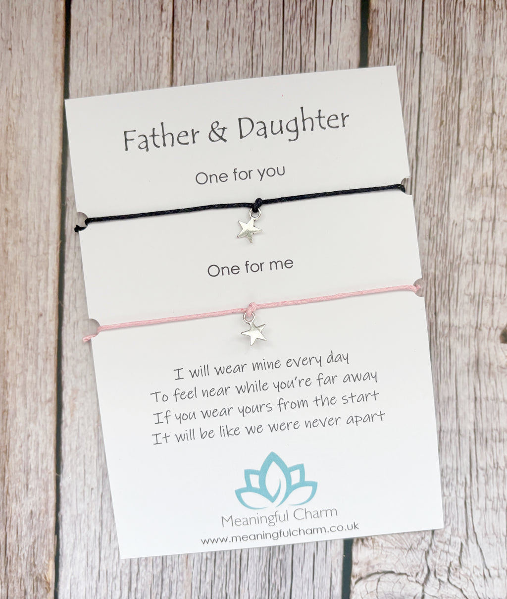 Father and Daughter Bracelet Set | Long Distance Dad Gifts