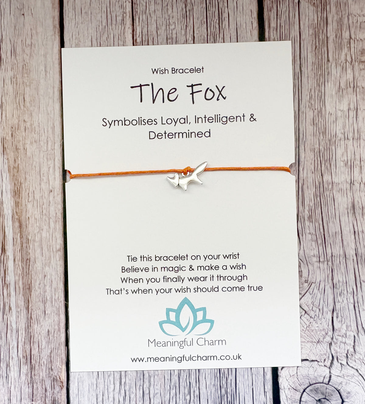 Spirit Animal Fox Wish Bracelet | Inspirational Jewellery Gift | Sacred Spirit