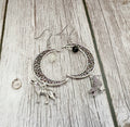 Crystal Raven Moon Earrings | Gothic Crescent Moon & Wolf Jewellery