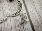 Crystal Raven Moon Earrings | Gothic Crescent Moon & Wolf Jewellery