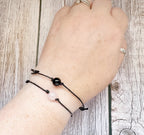 Brother and Sister Matching Crystal Cord Bracelet Set | Sibling Gift