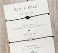 Couples His & Hers Matching Crystal Cord Bracelet Set