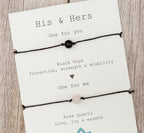 Couples His & Hers Matching Crystal Cord Bracelet Set