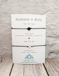 Husband and Wife Matching Crystal Cord Bracelet Set for Wedding Anniversary Gifts