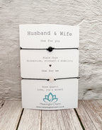Husband and Wife Matching Crystal Cord Bracelet Set for Wedding Anniversary Gifts