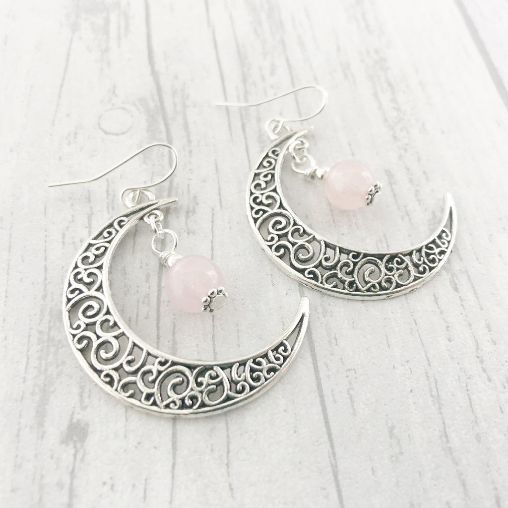 Crystal Crescent Moon Earrings | Birthstone Jewellery | Written in the Stars