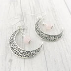 Crystal Crescent Moon Earrings | Birthstone Jewellery | Written in the Stars