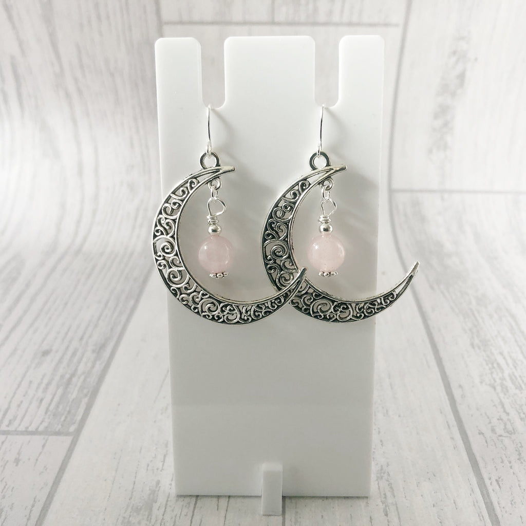 Crystal Crescent Moon Earrings | Birthstone Jewellery | Written in the Stars