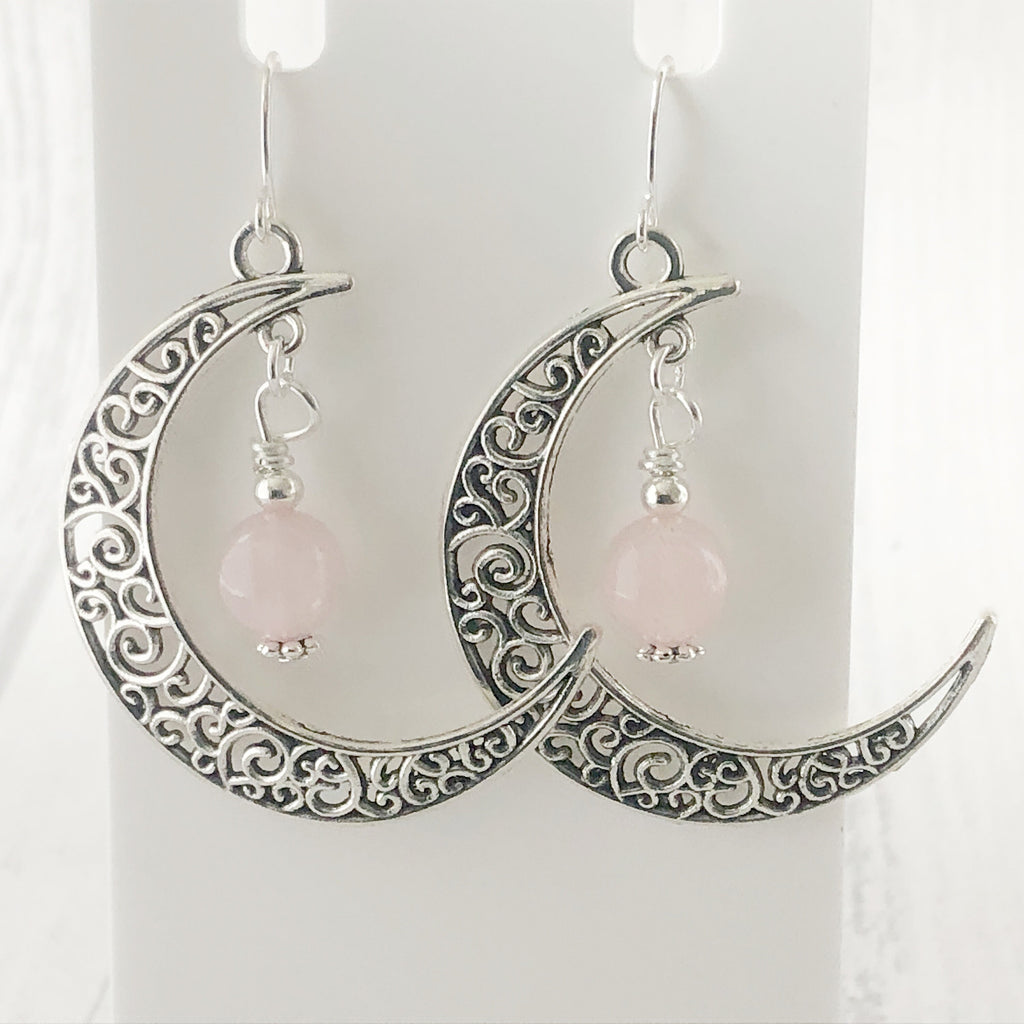 Crystal Crescent Moon Earrings | Birthstone Jewellery | Written in the Stars