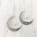 Crystal Crescent Moon Earrings | Birthstone Jewellery | Written in the Stars