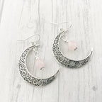 Crystal Crescent Moon Earrings | Birthstone Jewellery | Written in the Stars
