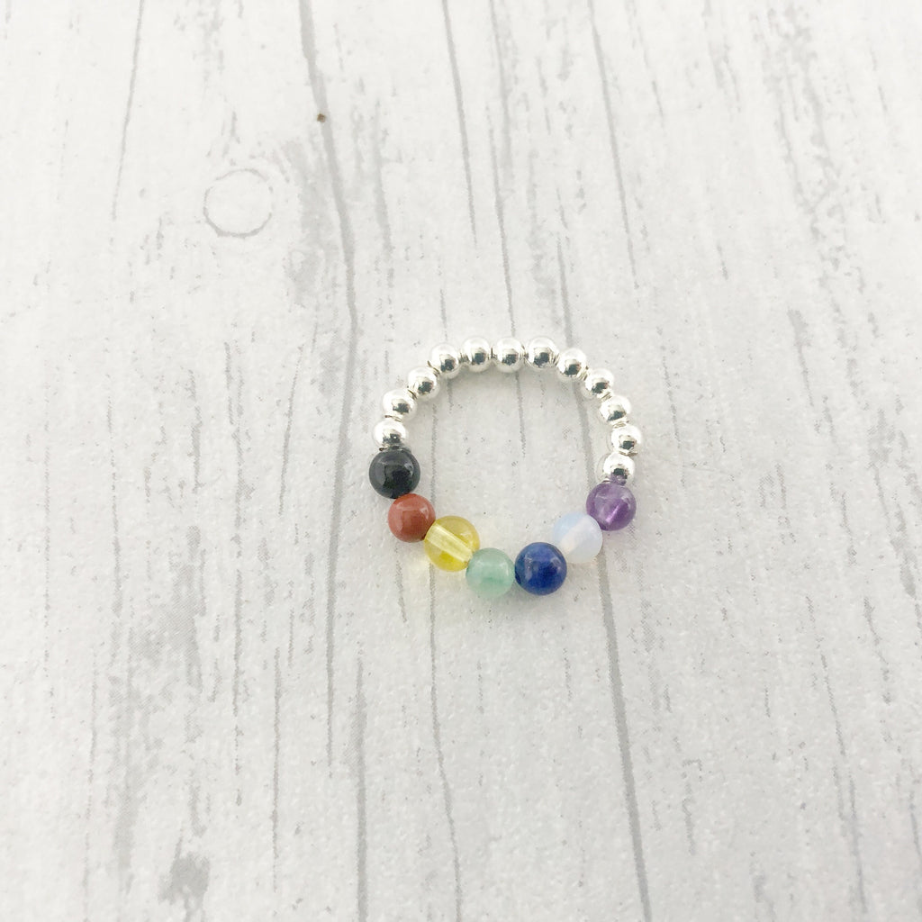 The Core of Seven Chakra Ring | Sterling Silver Spiritual Jewellery | Sacred Spirit