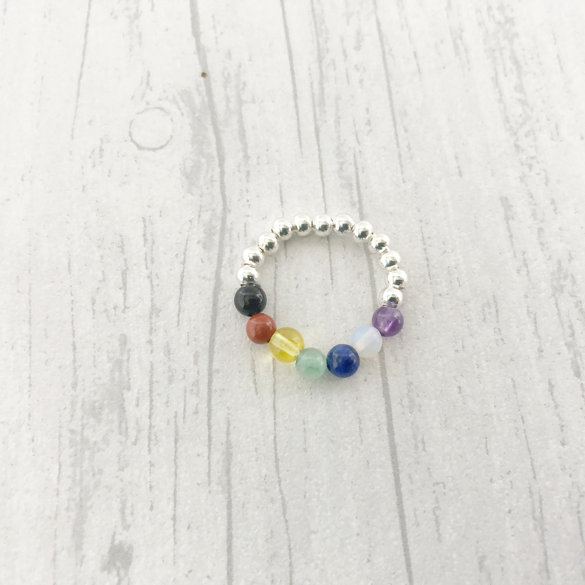 The Core of Seven Chakra Ring | Sterling Silver Spiritual Jewellery | Sacred Spirit