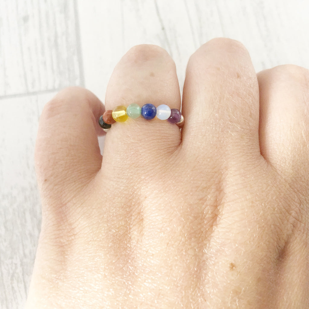 The Core of Seven Chakra Ring | Sterling Silver Spiritual Jewellery | Sacred Spirit