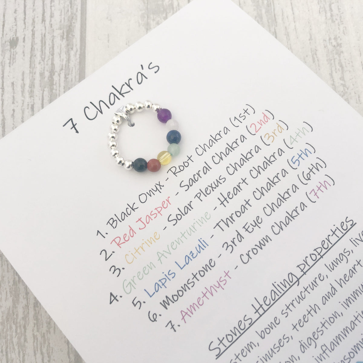 The Core of Seven Chakra Ring | Sterling Silver Spiritual Jewellery | Sacred Spirit