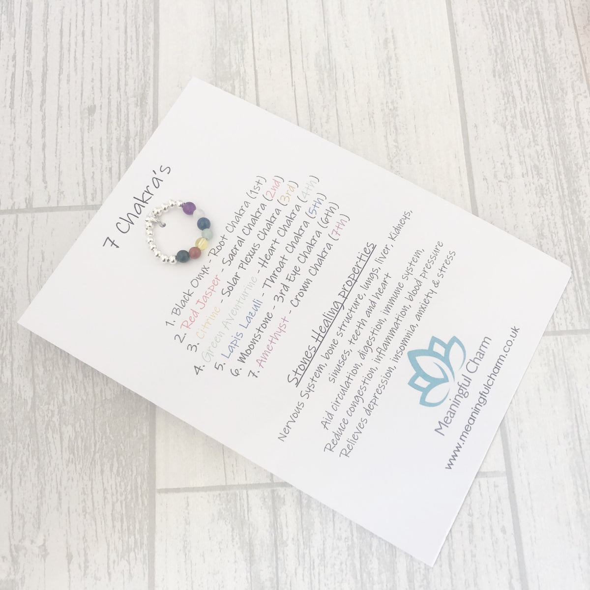 The Core of Seven Chakra Ring | Sterling Silver Spiritual Jewellery | Sacred Spirit