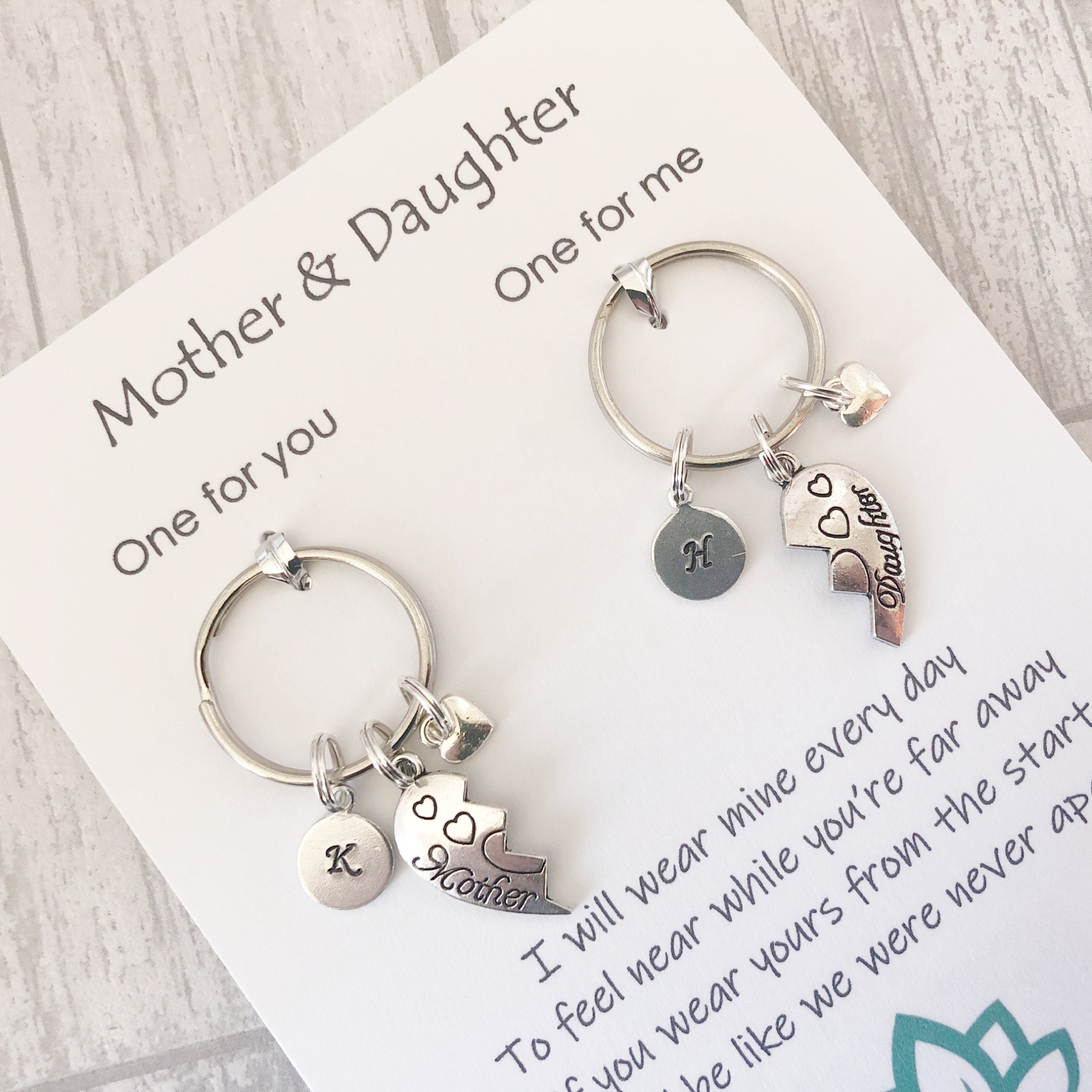 Mother and Daughter Connecting Keyring Set, An Unbreakable Bond