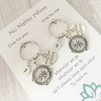 No Matter Where Keyring Set | Compass Keepsake Gift