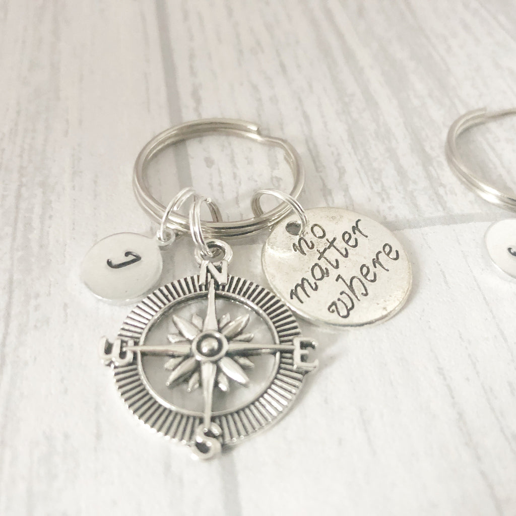 No Matter Where Keyring Set | Compass Keepsake Gift