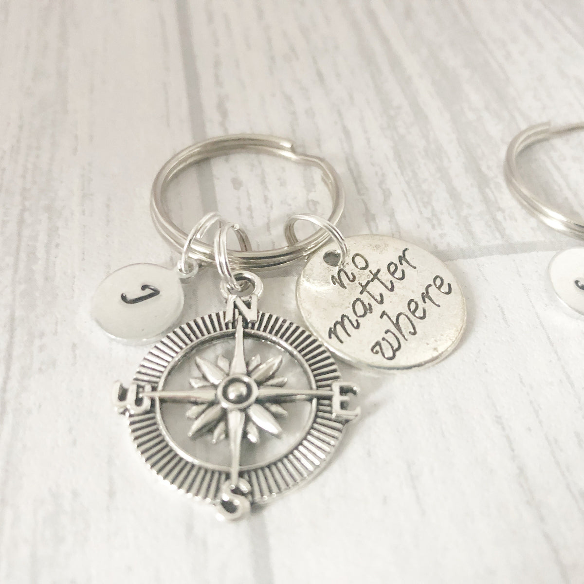 No Matter Where Keyring Set | Compass Keepsake Gift