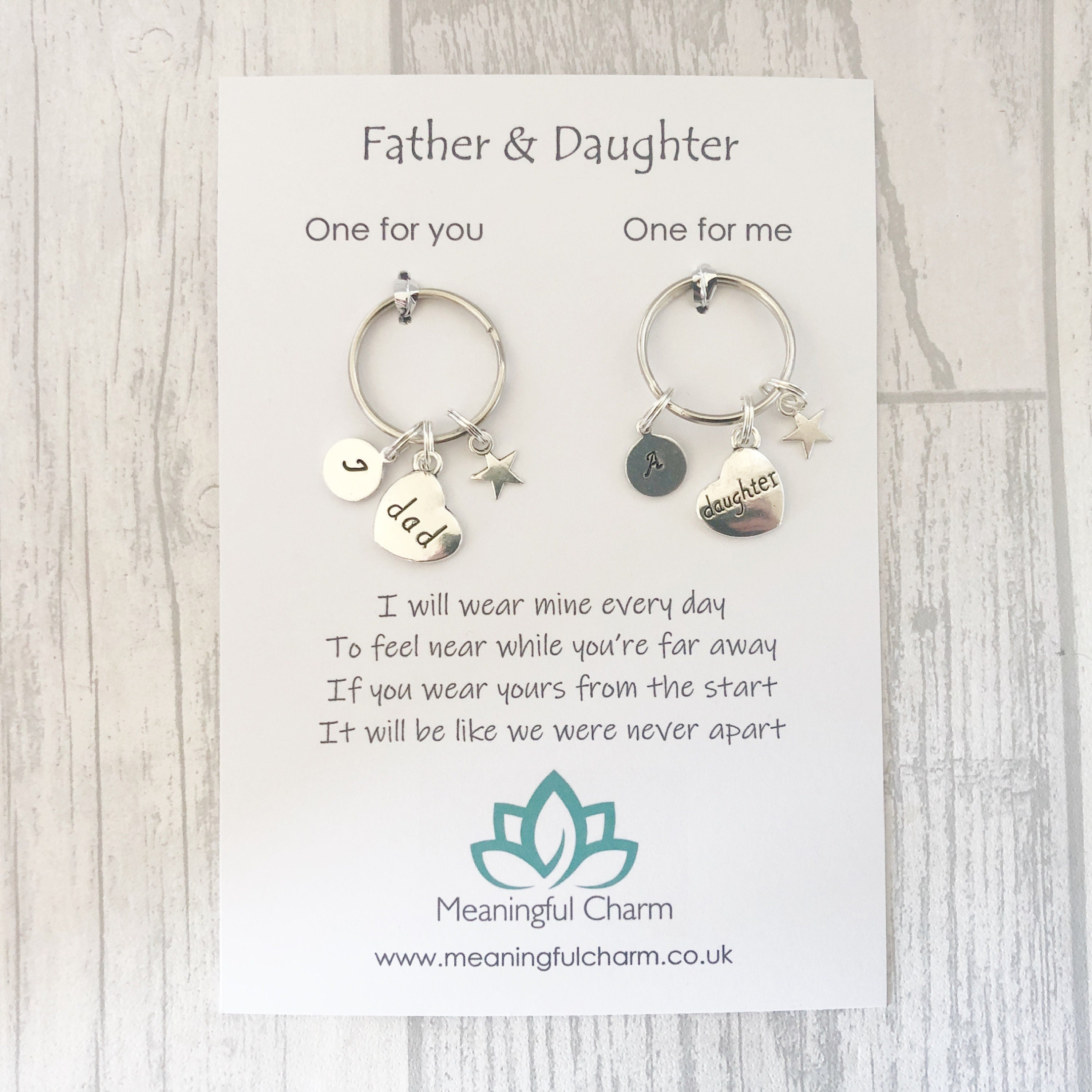 Father and Daughter Matching Keyring Set, For Your Hero